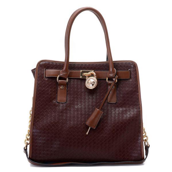 michael kors hamilton stor woven tote mokka Salg Ingen Skatt e7tzu